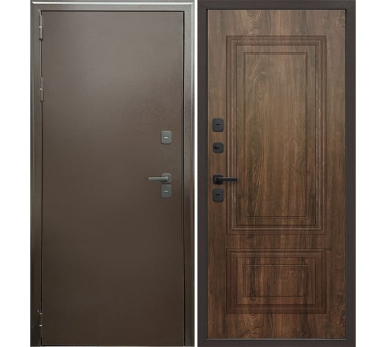 Дверь DIVA Формен Ф-10 Термо 2050х960, левая, антик медь-грецкий орех УТ-00084419 1