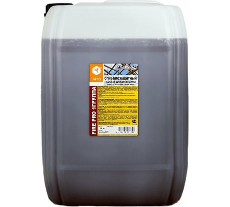 Огнебиозащитный состав для древесины APIS FIRE PRO (I группа; красный; канистра; 36 кг) 4665296517746
