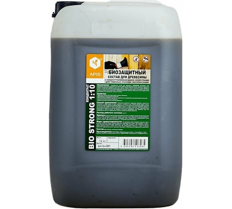 Биозащитный состав для древесины APIS Strong-bio (концентрат 1:10; канистра; 12 кг) 4665296512246