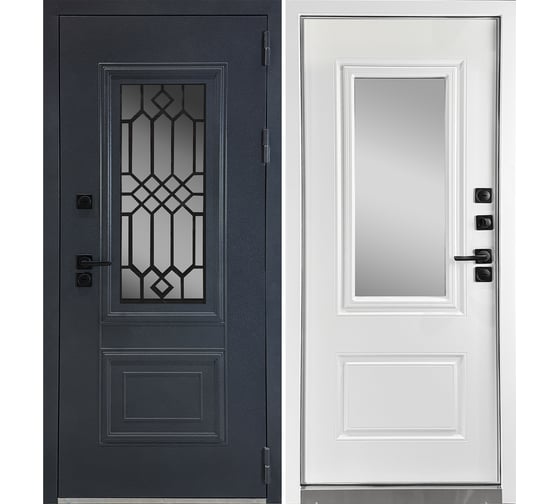 Дверь DIVA Формен Ф-34 Термо Букле Графит/Белый матовый 960*2050 Правая УТ-00084409 1