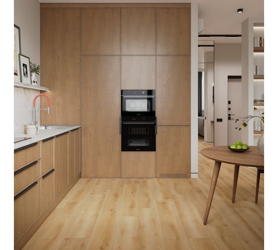 Плитка FLOORWOOD SPC Uantroo0,5 4V (1220х228х5 мм) c подложкой Дуб Купер (2,23 кв.м) 6991 Т0039039