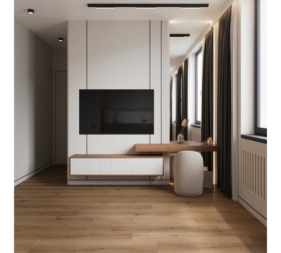 Плитка FLOORWOOD SPC Uantroo 0,5 4V (1220х228х5 мм) c подложкой Дуб Саливан (2,23 кв.м) 7498 Т0039038