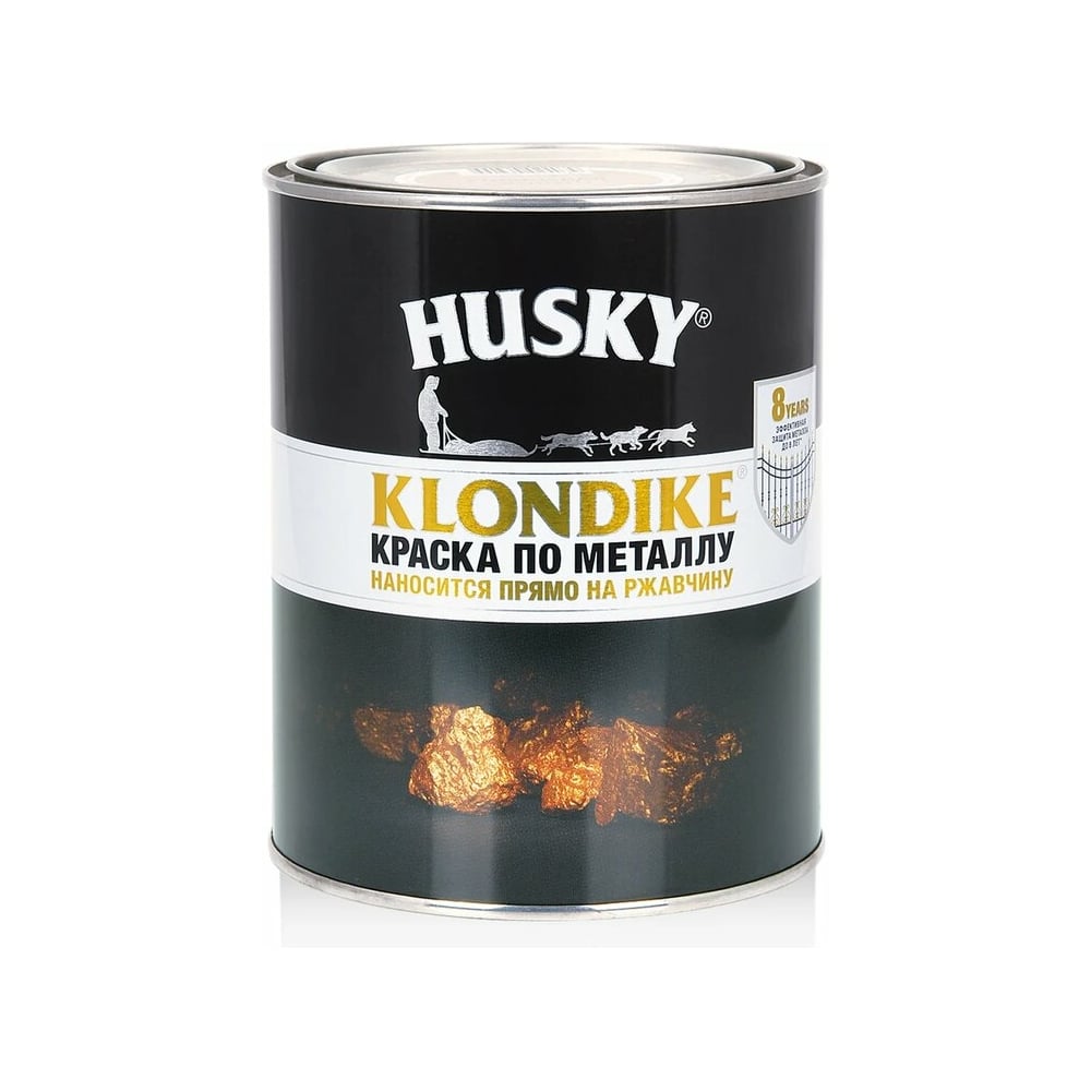 Краска по металлу с молотковым эффектом HUSKY KLONDIKE (латунь; 0.9 л ...