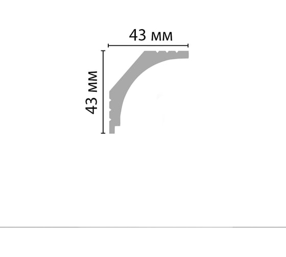 Потолочный карниз Stenopol 43х43х2000мм C7109
