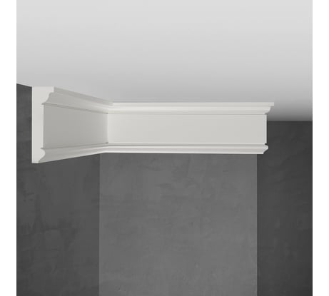 Потолочный карниз Stenopol подходит к натяжным потолкам, 60х17х2000 мм под покраску C7228