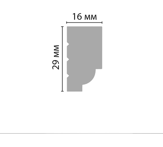 Потолочный плинтус Stenopol подходит к натяжным потолкам, 29x16x2000 мм C711