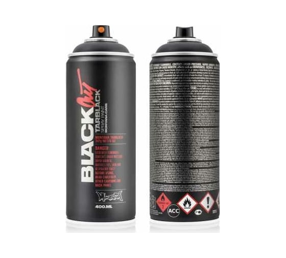Краска MONTANA TARBLACK OUT черная, 0.4 л 9050 BLK 1