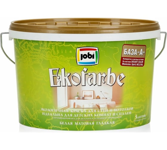 Экологичная краска для стен и потолков JOBI EKOFARBE 5 л 11893