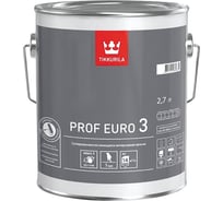 Краска TIKKURILA Prof Euro 3 База с, 2.7 л, интерьерная 51503