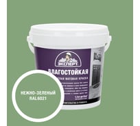 Краска Эксперт влагостойкая нежно-зеленая 1,3кг 34783