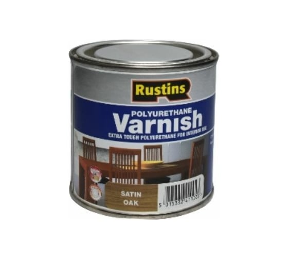 Полиуретановый лак Rustins Poly Varnish Satin Oak дуб, полуматовый, 250 мл 3210