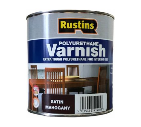 Полиуретановый лак Rustins Poly Varnish Satin Mahogany махагон, полуматовый, 1 л 3215