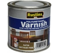 Полиуретановый лак Rustins Poly Varnish Satin Antique Pine античная сосна, полуматовый, 250 мл 3207