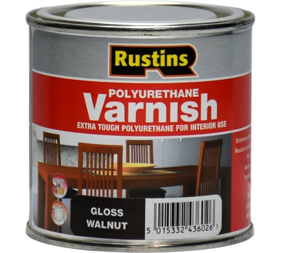 Полиуретановый лак Rustins Poly Varnish Gloss Walnut орех, глянец, 250 мл 3203 1