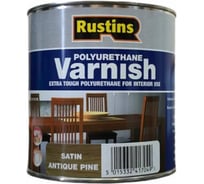 Полиуретановый лак Rustins Poly Varnish Satin Antique Pine античная сосна, полуматовый, 1 л 3209