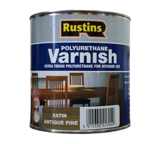 Полиуретановый лак Rustins Poly Varnish Satin Antique Pine античная сосна, полуматовый, 1 л 3209
