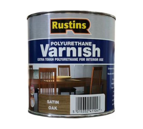 Полиуретановый лак Rustins Poly Varnish Satin Oak дуб, полуматовый, 1 л 3212