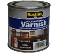 Полиуретановый лак Rustins Poly Varnish Satin Mahogany махагон, полуматовый, 250 мл 3213