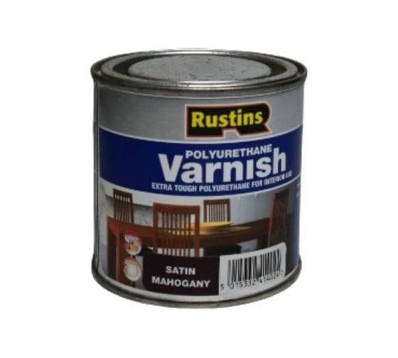 Полиуретановый лак Rustins Poly Varnish Satin Mahogany махагон, полуматовый, 250 мл 3213 1