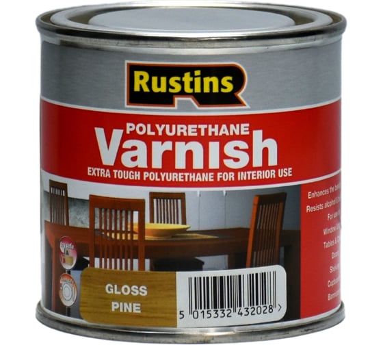 Полиуретановый лак Rustins Poly Varnish Gloss Pine сосна, глянец, 250 мл 3197 1