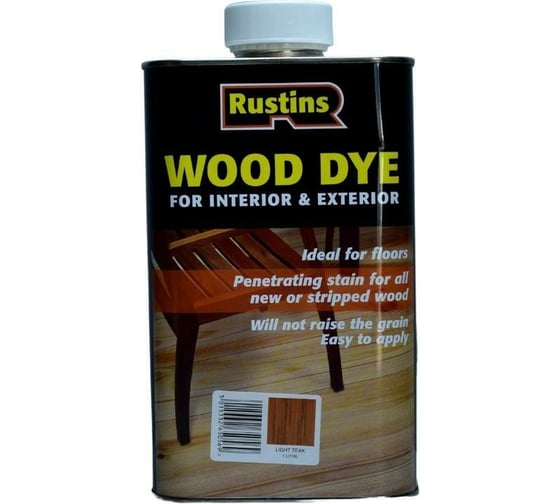 Тонировка для дерева Rustins Wood Dye Ligth Teak светлый тик, 1 л 03662 1