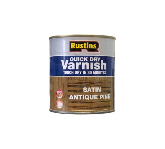 Быстросохнущий лак Rustins QD Varnish Satin Antique Pine античная сосна, 500 мл 1717