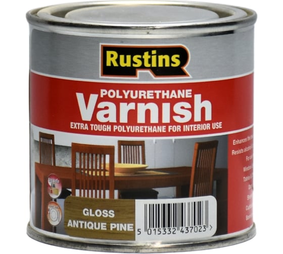 Полиуретановый лак Rustins Poly Varnish Gloss Antique Pine античная сосна, глянец, 250 мл 3185 1