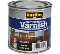 Полиуретановый лак Rustins Poly Varnish Satin Dark Oak темный дуб, полуматовый, 250 мл 3222