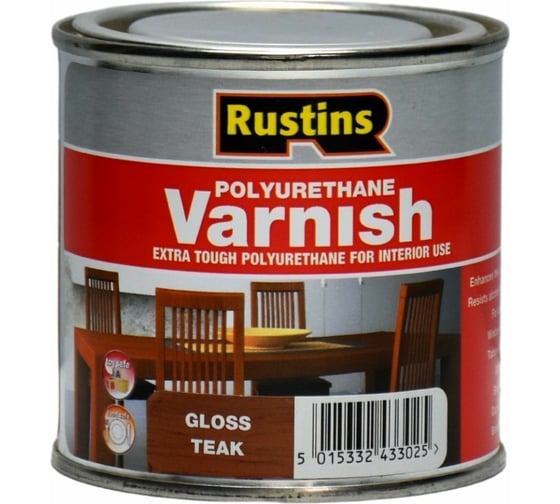 Полиуретановый лак Rustins Poly Varnish Gloss Teak тик, глянец, 250 мл 3200 1