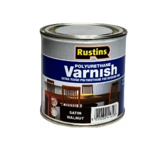 Полиуретановый лак Rustins Poly Varnish Satin Walnut орех, полуматовый, 250 мл 3216 1