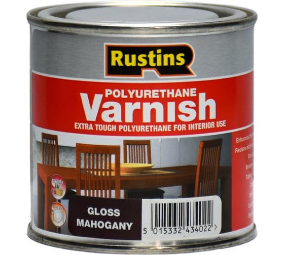 Полиуретановый лак Rustins Poly Varnish Gloss Mahogany махагон, глянец, 250 мл 3191 1
