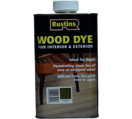 Тонировка для дерева Rustins Wood Dye Medium Oak средний дуб, 1 л 03664