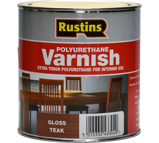 Полиуретановый лак Rustins Poly Varnish Gloss Teak тик, глянец, 1 л 3202 1