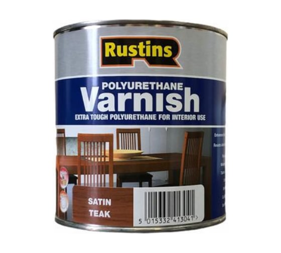Полиуретановый лак Rustins Poly Varnish Satin Teak тик, полуматовый, 1 л 3227 1