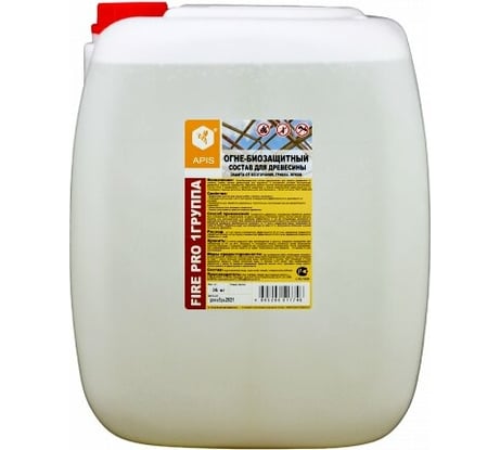 Огне-биозащитный состав для древесины APIS FIRE PRO (I группа; бесцветный; канистра; 36 кг) 4665296517630