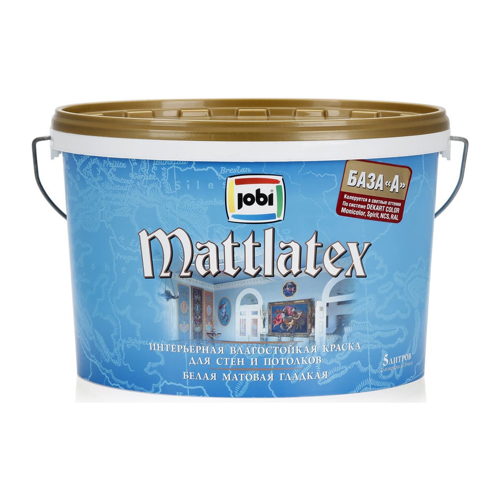 Краска интерьерная влагостойкая JOBI MATTLATEX 5 л 11819 - выгодная ...
