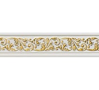 Молдинг стеновой ударопрочный влагостойкий белый с золотом Decor-Dizayn 32x9Х2400 мм 232-115G