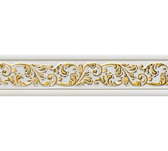 Молдинг стеновой ударопрочный влагостойкий белый с золотом Decor-Dizayn 32x9Х2400 мм 232-115G 1