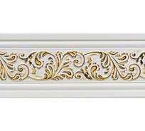 Молдинг стеновой ударопрочный влагостойкий белый с золотом Decor-Dizayn 60x8Х2400 мм 260-115G