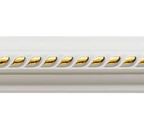 Молдинг стеновой ударопрочный влагостойкий белый с золотом Decor-Dizayn 40x17x2400 мм 202-115G