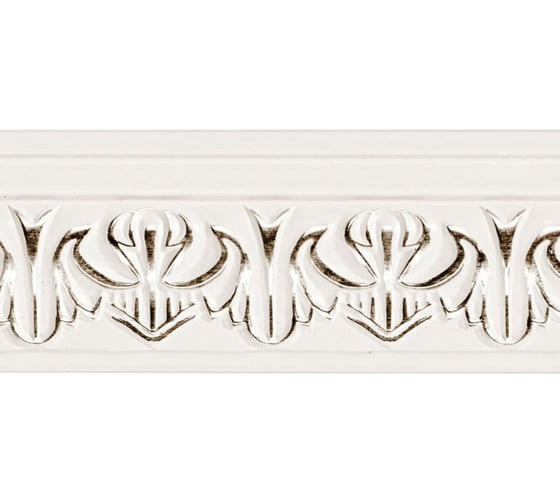 Молдинг стеновой ударопрочный влагостойкий белый с серебром Decor-Dizayn 60x17x2400 мм 161B-60 1