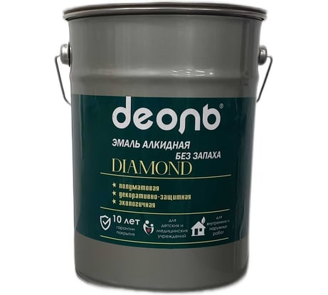 Алкидная эмаль Деоль без запаха Diamond бежевая 18л полуматовая 33524 00033524