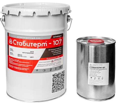 Огнезащитный лак Стабитерм 107 для древесины и материалов на ее основе матовый 4 кг Арт.201