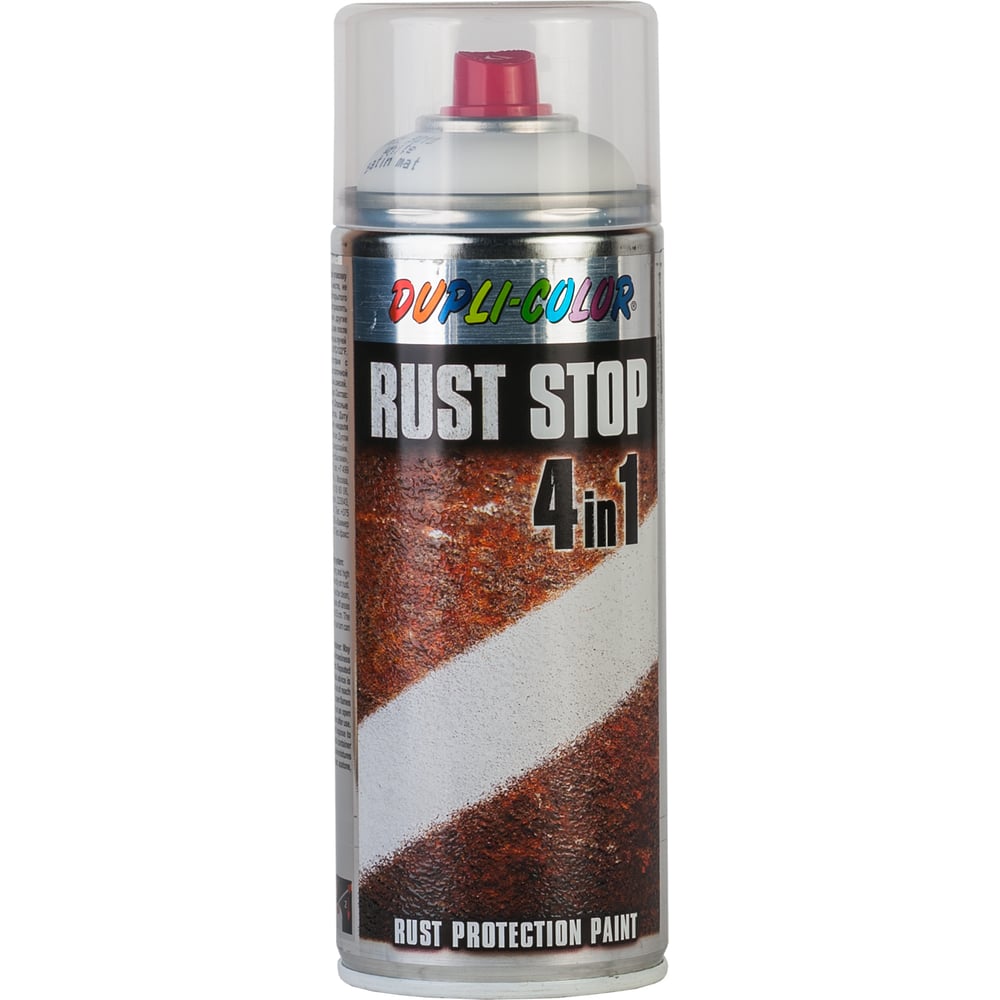 Эмаль DUPLI COLOR RUST STOP по ржавчине 4 в 1, белая RAL 9010, 0.4 л ...