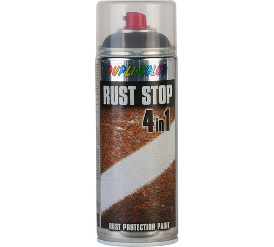 Эмаль DUPLI COLOR RUST STOP по ржавчине 4 в 1, черная RAL 9005, 0.4 л 868320