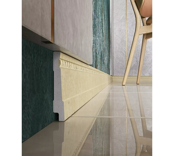 Декоративный плинтус Cosca Decor 90 оникс СПБ057606
