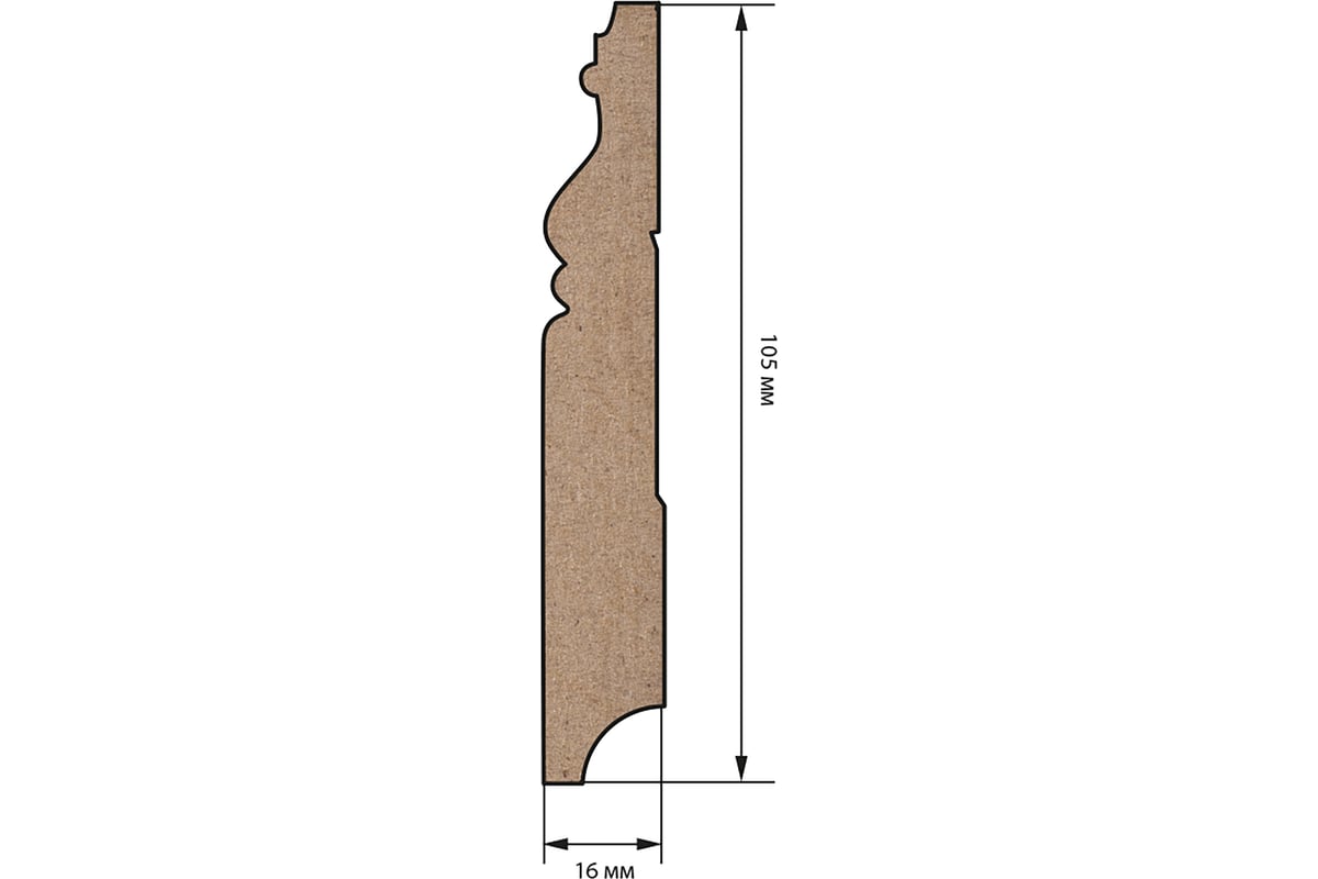 Плинтус мдф белый окрашенный стильный дом р007-16-105 v530194