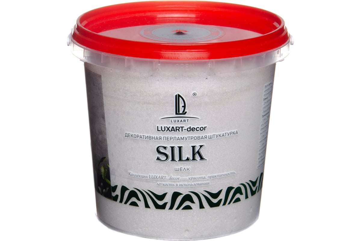 Декоративная штукатурка Luxart Мокрый шелк Decor Silk белый перламутр ...