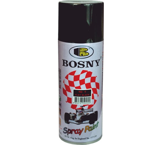 Лак Bosny (черный; полуматовый; RAL 9005) 5 1