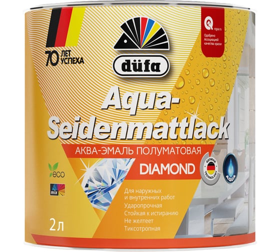 Эмаль Dufa AQUA-SEIDENMATTLACK база 3, 2л МП00-010319 1